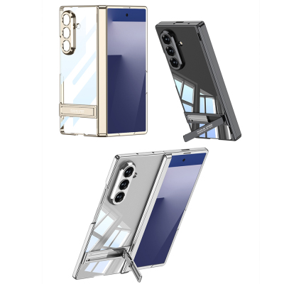 Galaxy Z Fold 7 Kılıf Kamera Korumalı Şeffaf Tasarımlı Zore Lego Standlı Kapak - 5