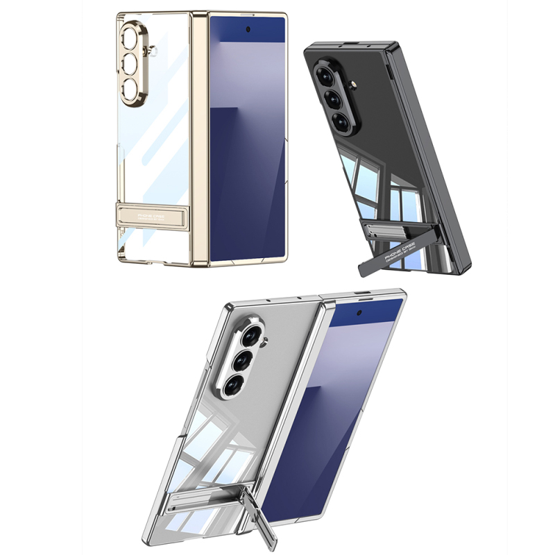 Galaxy Z Fold 7 Kılıf Kamera Korumalı Şeffaf Tasarımlı Zore Lego Standlı Kapak - 5