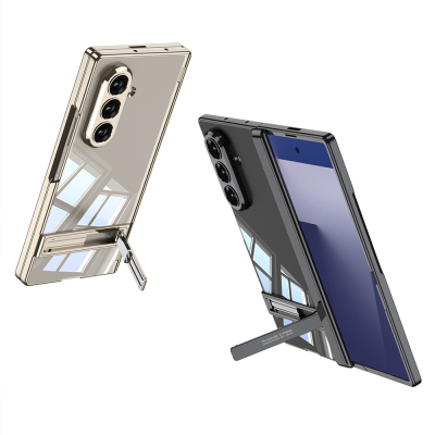 Galaxy Z Fold 7 Kılıf Kamera Korumalı Şeffaf Tasarımlı Zore Lego Standlı Kapak - 6