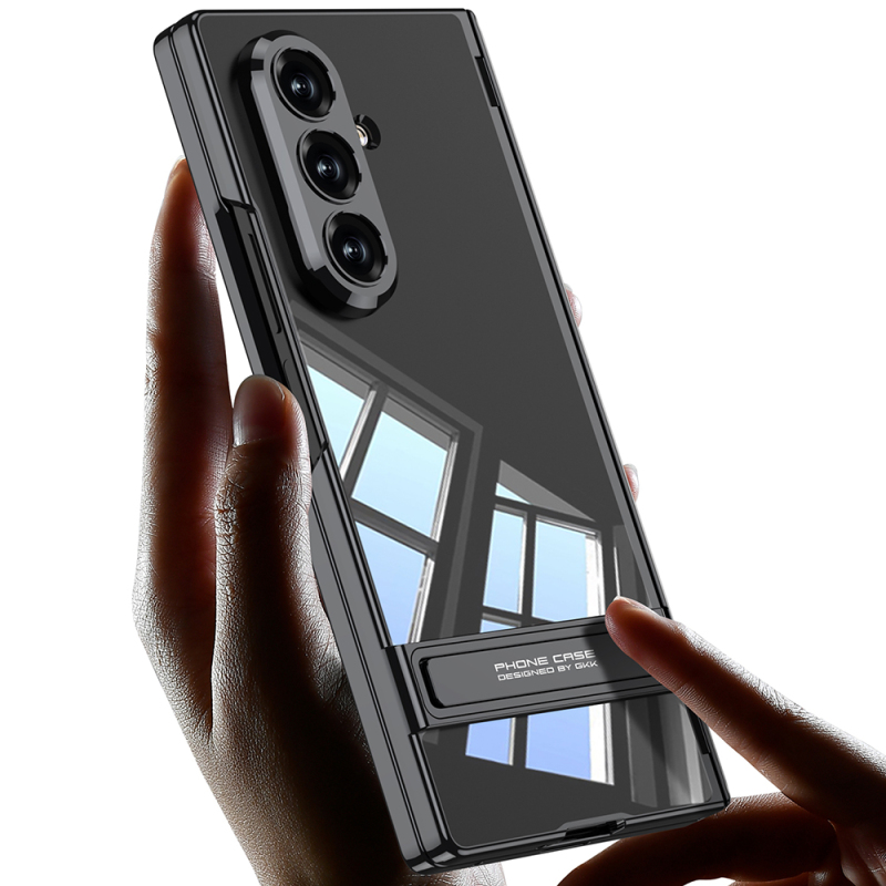 Galaxy Z Fold 7 Kılıf Kamera Korumalı Şeffaf Tasarımlı Zore Lego Standlı Kapak - 3