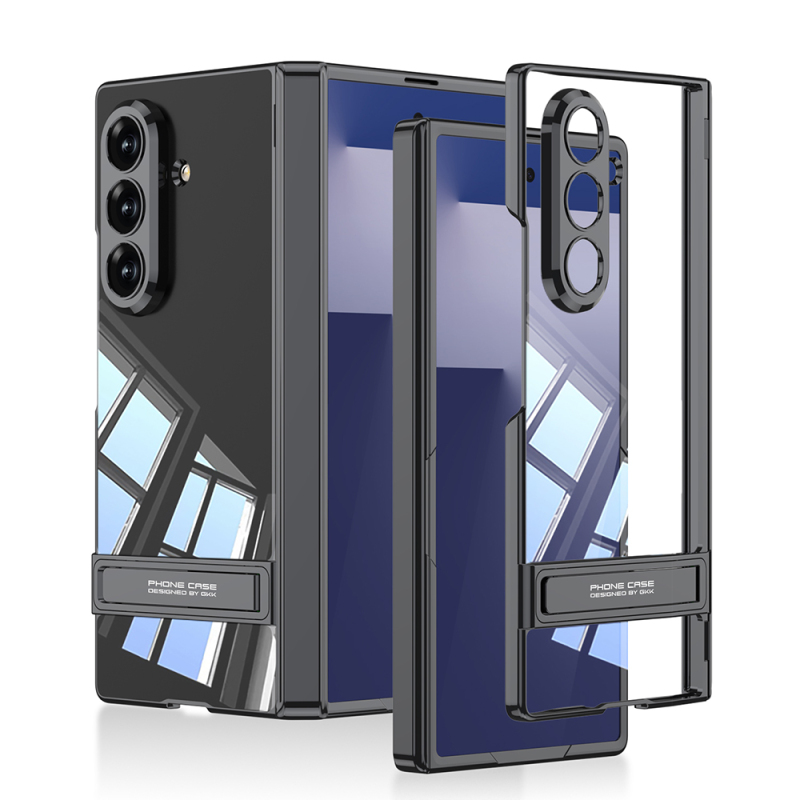 Galaxy Z Fold 7 Kılıf Kamera Korumalı Şeffaf Tasarımlı Zore Lego Standlı Kapak - 1