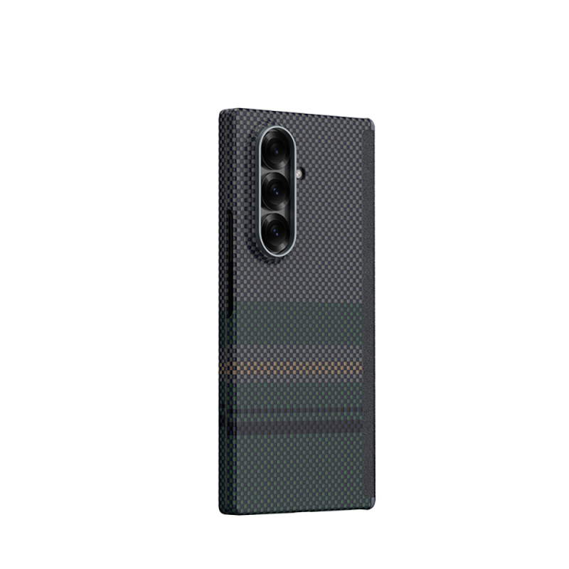 Galaxy Z Fold 7 Kılıf M-safe Şarj Özellikli Karbon Fiber Tasarımlı Benks Aurora ArmorAir Kevlar Kapak - 4