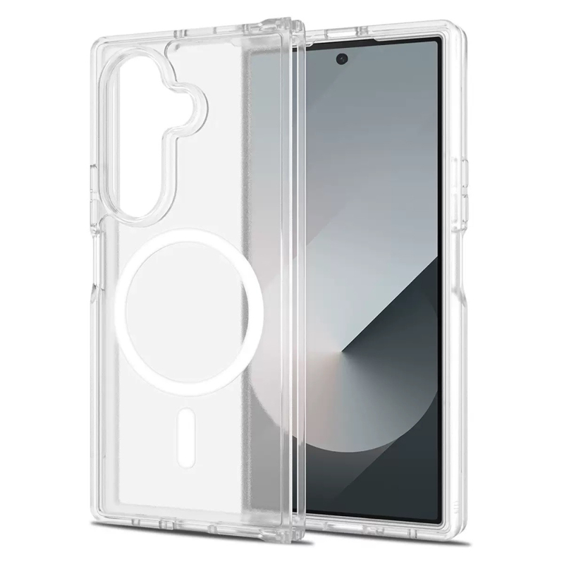 Galaxy Z Fold 7 Kılıf M-safe Şarj Özellikli Şeffaf Sert PC Zore Embos Kapak - 2
