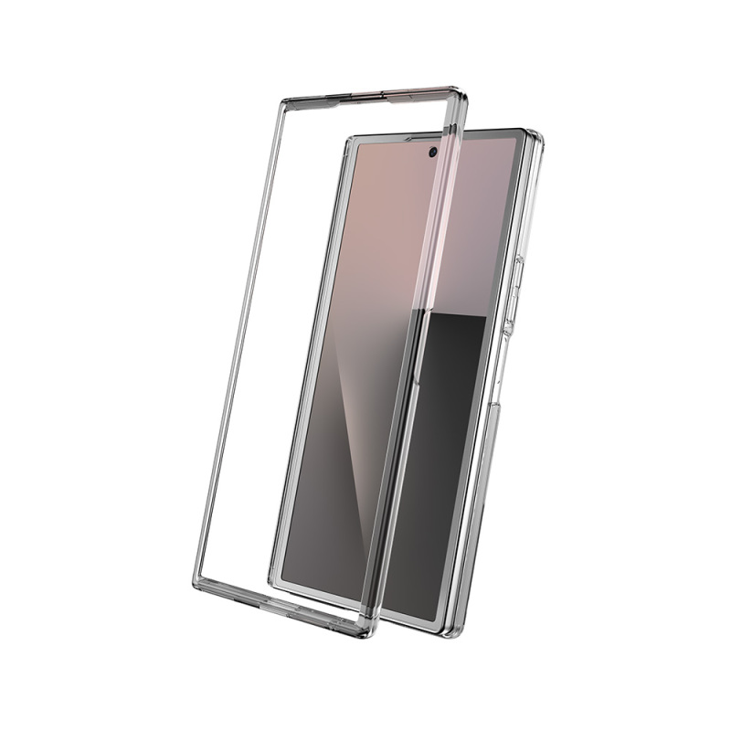 Galaxy Z Fold 7 Kılıf M-safe Şarj Özellikli Transparan Sert PC Wlons Pita Standlı Kapak - 3