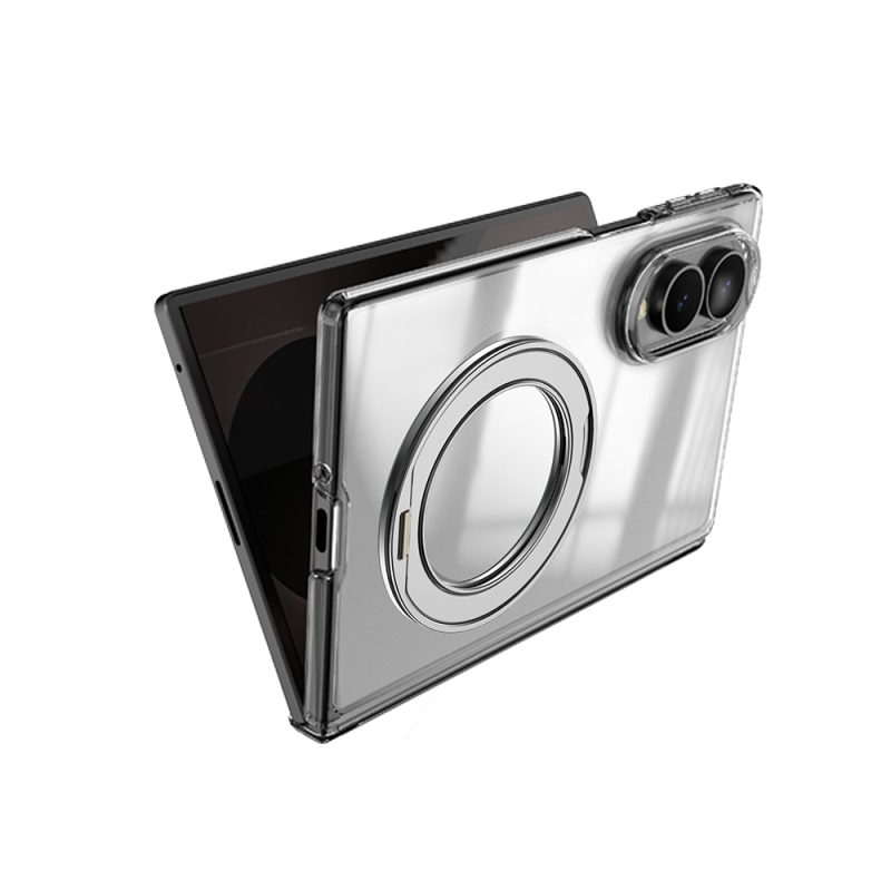 Galaxy Z Fold 8 Case M-safe Charging Enabled Transparent Hard PC Wlons Pita Stand Cover - 2