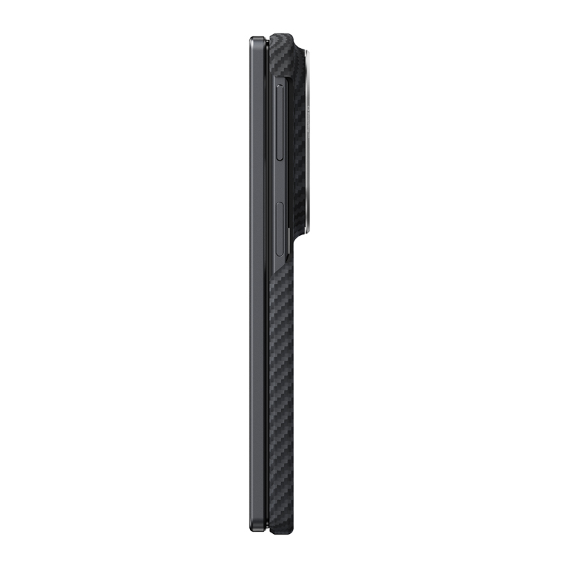 Galaxy Z Fold 8 Case M-safe Charging Feature 600D Aramid Carbon Fiber Pitaka Edge Series Black-Grey Twill Cover - 4