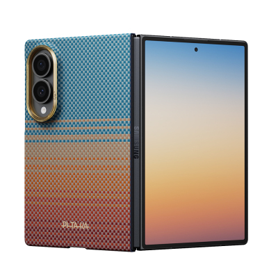 Galaxy Z Fold 8 Case M-safe Charging Feature Aramid Carbon Fiber Pitaka Sunset 2.0 California Dream Series Cover - 2