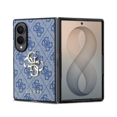 Galaxy Z Fold 8 Kılıf Guess Orjinal Lisanslı 4G Desenli Metal Büyük 4G ve Yazı Logolu Kapak - 1