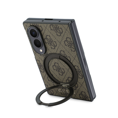 Galaxy Z Fold 8 Kılıf Guess Orjinal Lisanslı M-safe Şarj Özellikli 360 Derece Dönebilen Standlı PU Metal Logolu Kapak - 4