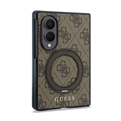 Galaxy Z Fold 8 Kılıf Guess Orjinal Lisanslı M-safe Şarj Özellikli 360 Derece Dönebilen Standlı PU Metal Logolu Kapak - 5