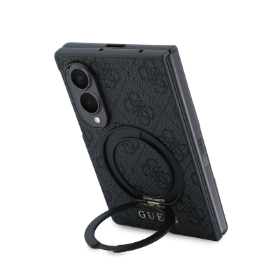 Galaxy Z Fold 8 Kılıf Guess Orjinal Lisanslı M-safe Şarj Özellikli 360 Derece Dönebilen Standlı PU Metal Logolu Kapak - 11