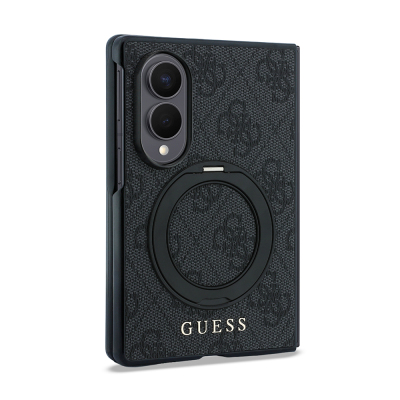 Galaxy Z Fold 8 Kılıf Guess Orjinal Lisanslı M-safe Şarj Özellikli 360 Derece Dönebilen Standlı PU Metal Logolu Kapak - 12