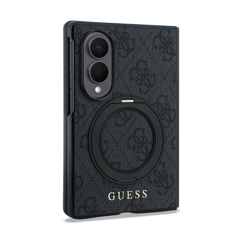Galaxy Z Fold 8 Kılıf Guess Orjinal Lisanslı M-safe Şarj Özellikli 360 Derece Dönebilen Standlı PU Metal Logolu Kapak - 12