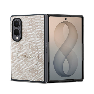 Galaxy Z Fold 8 Kılıf Guess Orjinal Lisanslı M-safe Şarj Özellikli PU Deri 4G Desenli Yazı Logolu Kapak - 1