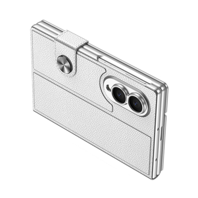 Galaxy Z Fold 8 Kılıf Karbon Fiber Tasarımlı Magnetik Tokalı Kartlıklı Zore Kıpta Zegna Kapak - 13