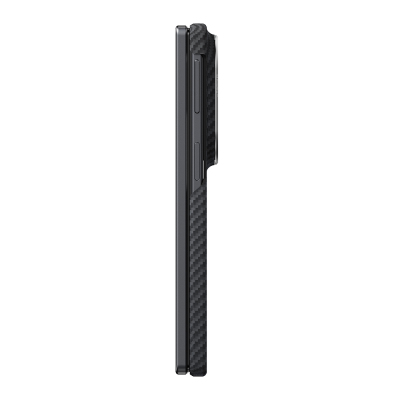 Galaxy Z Fold 8 Kılıf M-safe Şarj Özellikli 600D Aramid Karbon Fiber Pitaka Edge Serisi Black-Grey Twill Kapak - 4