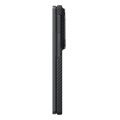 Galaxy Z Fold 8 Kılıf M-safe Şarj Özellikli 600D Aramid Karbon Fiber Pitaka Edge Serisi Black-Grey Twill Kapak - 8