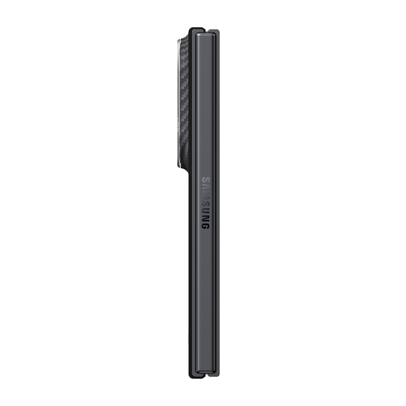 Galaxy Z Fold 8 Kılıf M-safe Şarj Özellikli 600D Aramid Karbon Fiber Pitaka Edge Serisi Black-Grey Twill Kapak - 9