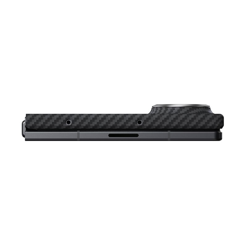 Galaxy Z Fold 8 Kılıf M-safe Şarj Özellikli 600D Aramid Karbon Fiber Pitaka Edge Serisi Black-Grey Twill Kapak - 10