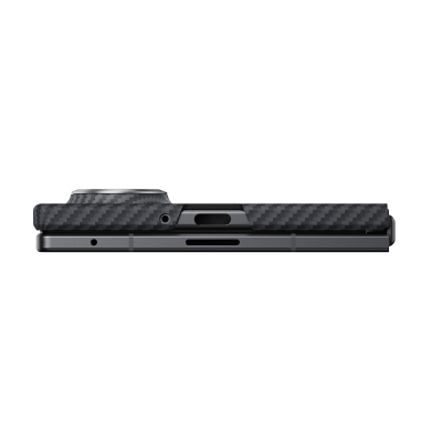 Galaxy Z Fold 8 Kılıf M-safe Şarj Özellikli 600D Aramid Karbon Fiber Pitaka Edge Serisi Black-Grey Twill Kapak - 11