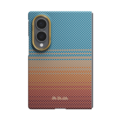 Galaxy Z Fold 8 Kılıf M-safe Şarj Özellikli Aramid Karbon Fiber Pitaka Sunset 2.0 California Dream Serisi Kapak - 1