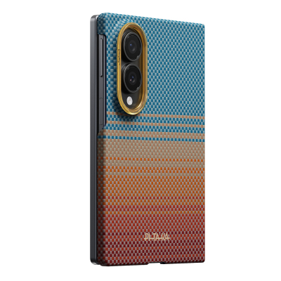 Galaxy Z Fold 8 Kılıf M-safe Şarj Özellikli Aramid Karbon Fiber Pitaka Sunset 2.0 California Dream Serisi Kapak - 3