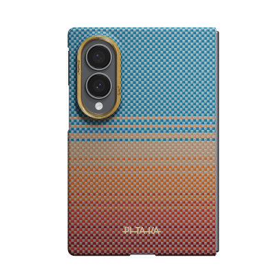 Galaxy Z Fold 8 Kılıf M-safe Şarj Özellikli Aramid Karbon Fiber Pitaka Sunset 2.0 California Dream Serisi Kapak - 9