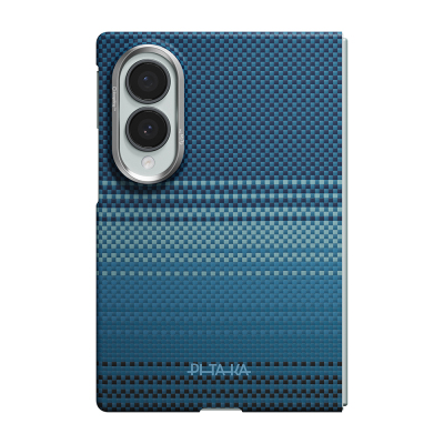Galaxy Z Fold 8 Kılıf M-safe Şarj Özellikli Aramid Karbon Fiber Pitaka Tactile Woven Sunset-Moonrise Serisi Kapak - 1