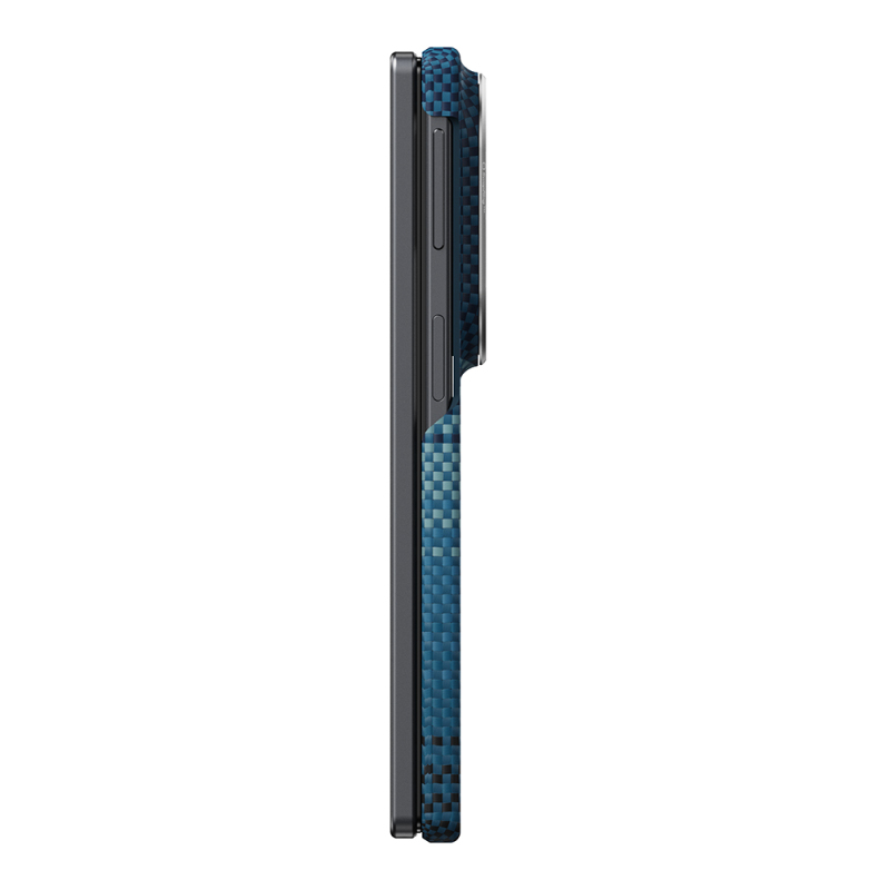 Galaxy Z Fold 8 Kılıf M-safe Şarj Özellikli Aramid Karbon Fiber Pitaka Tactile Woven Sunset-Moonrise Serisi Kapak - 4