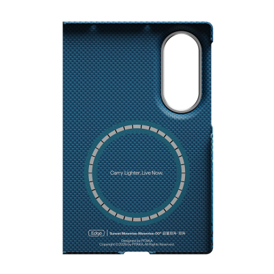 Galaxy Z Fold 8 Kılıf M-safe Şarj Özellikli Aramid Karbon Fiber Pitaka Tactile Woven Sunset-Moonrise Serisi Kapak - 6