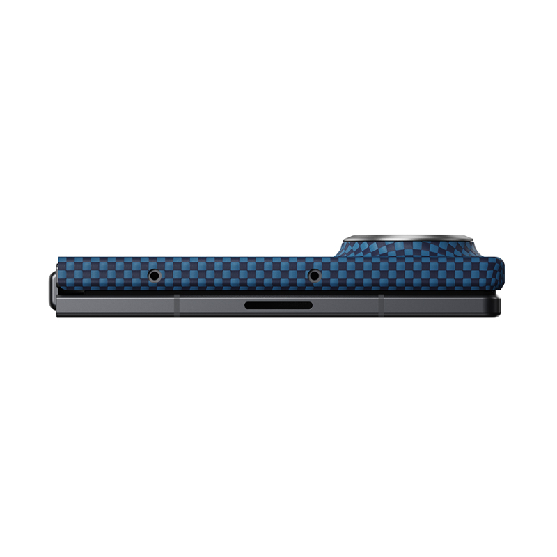 Galaxy Z Fold 8 Kılıf M-safe Şarj Özellikli Aramid Karbon Fiber Pitaka Tactile Woven Sunset-Moonrise Serisi Kapak - 7