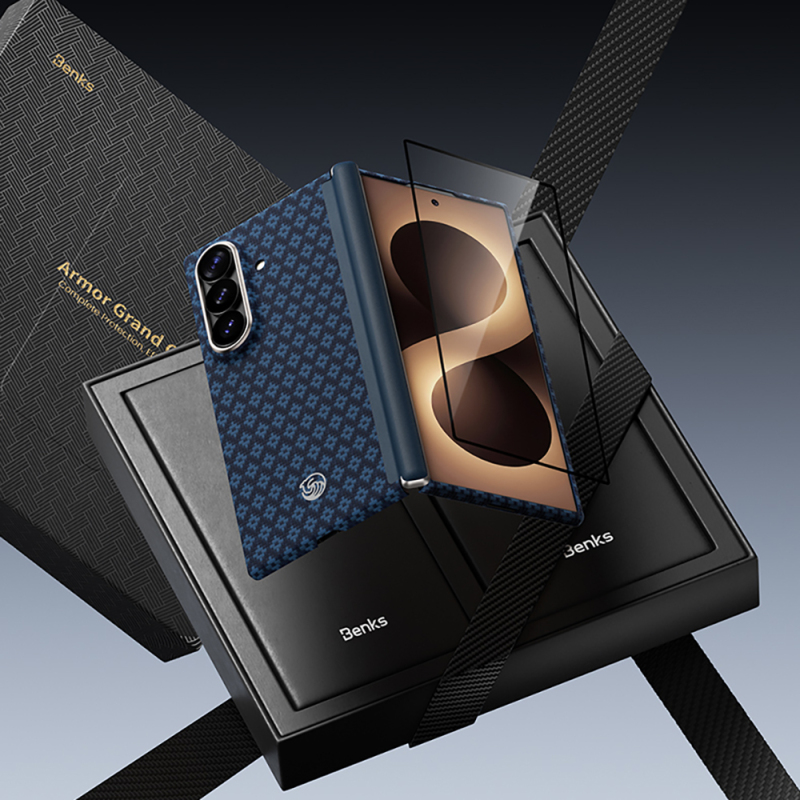 Galaxy Z Fold 8 Ultra Benks ArmorAir ArmorGrid Grand Combo Triple Accessory Set (Front & Back Kevlar Carbon Cover + Screen Protector) - 4