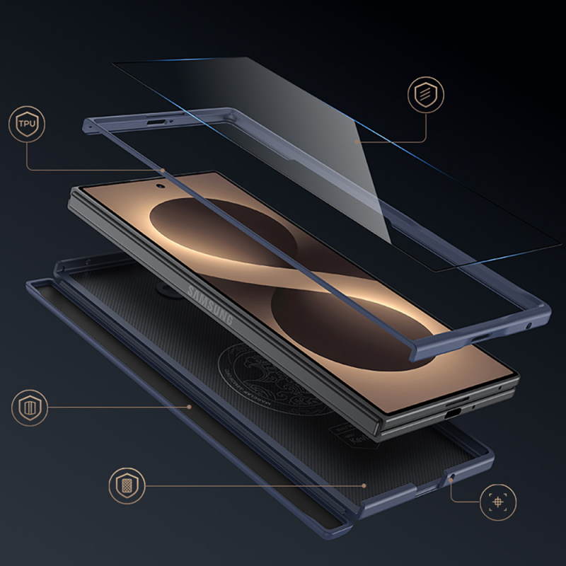 Galaxy Z Fold 8 Ultra Benks ArmorPro ArmorGrid Grand Combo Triple Accessory Set (Front & Back Kevlar Carbon Cover + Screen Protector) - 9
