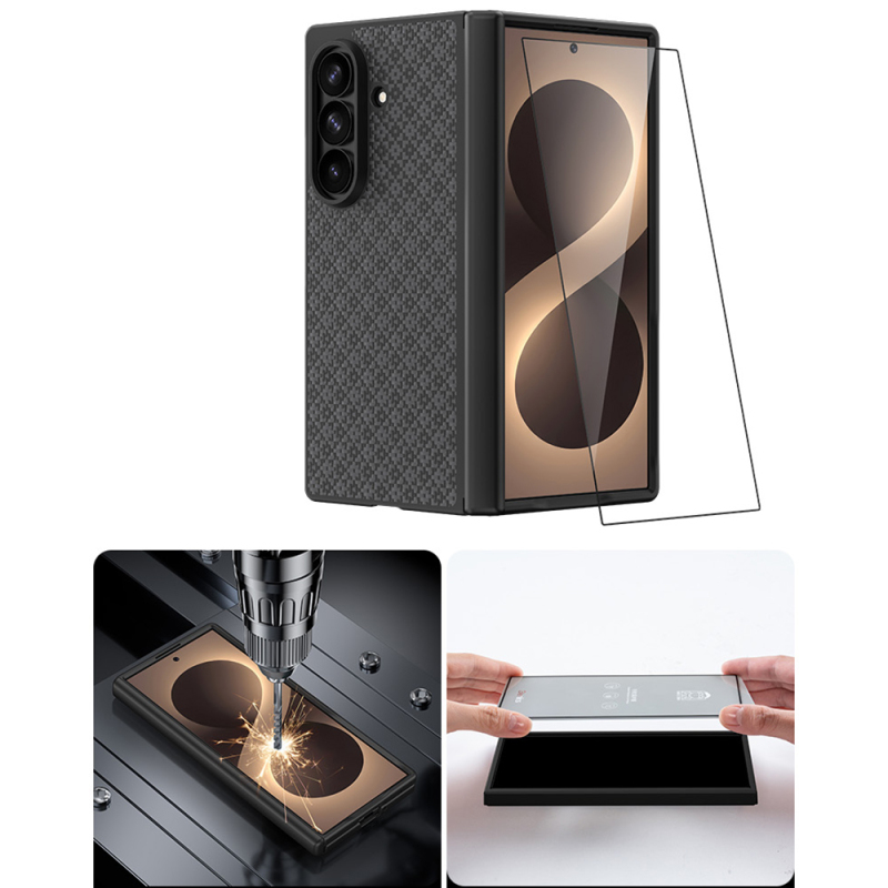 Galaxy Z Fold 8 Ultra Benks ArmorPro ArmorGrid Grand Combo Üçlü Aksesuar Seti (Ön Arka Kevlar Karbon Kapak + Ekran Koruyucu) - 21