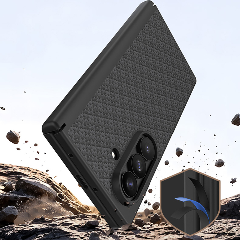 Galaxy Z Fold 8 Ultra Benks ArmorPro ArmorGrid Grand Combo Üçlü Aksesuar Seti (Ön Arka Kevlar Karbon Kapak + Ekran Koruyucu) - 22