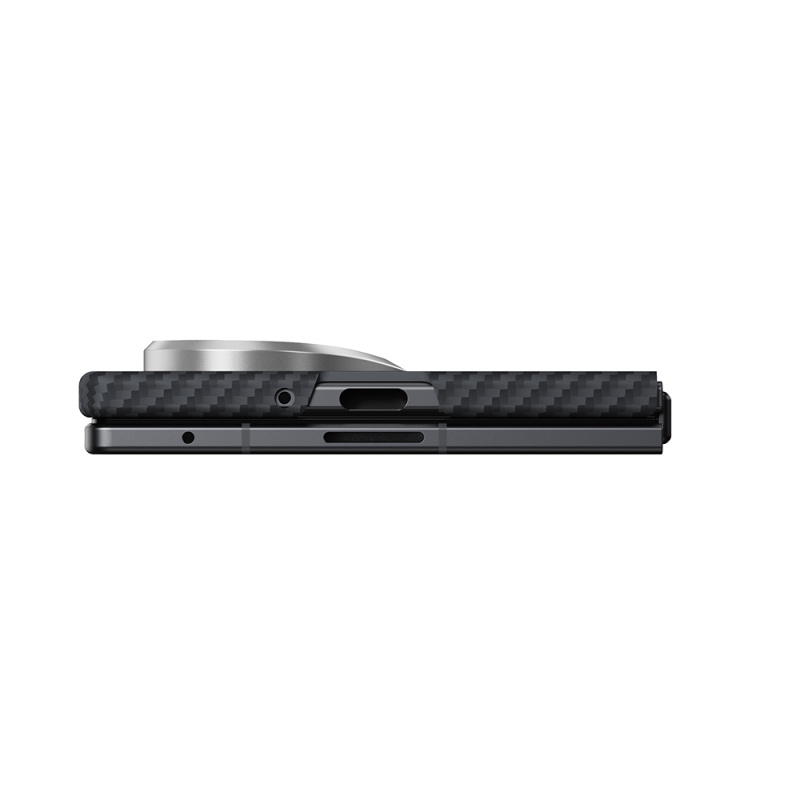 Galaxy Z Fold 8 Ultra Case with M-safe Charging Feature, 600D Aramid Carbon Fiber, Pitaka Edge Series, Black-Grey Twill Cover - 6