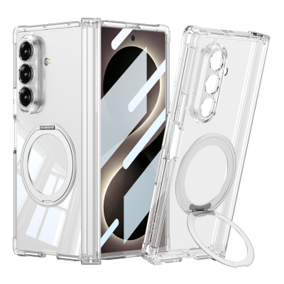 Galaxy Z Fold 8 Ultra Case with M-safe Charging Feature Zore Kipta KPT-09 Ring Stand Transparent Hard PC Cover - 2