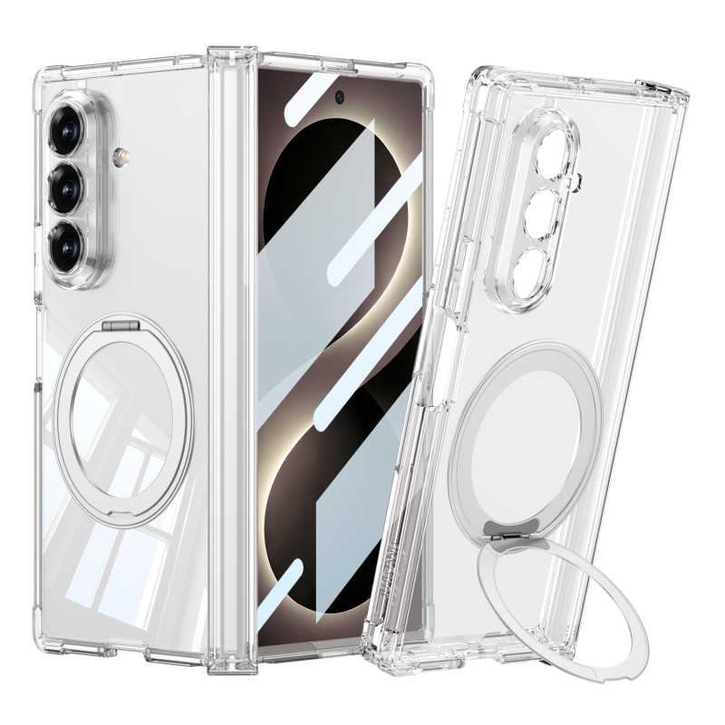 Galaxy Z Fold 8 Ultra Case with M-safe Charging Feature Zore Kipta KPT-09 Ring Stand Transparent Hard PC Cover - 2