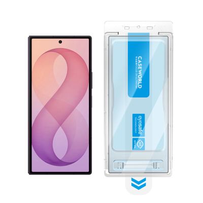 Galaxy Z Fold 8 Ultra CaseWorld Applicator Serisi 2.5D Eyesafe Mavi Işık Teknolojili Safir 0.33mm Temperli Cam Ekran Koruyucu + Uygulama Aparatı - 1