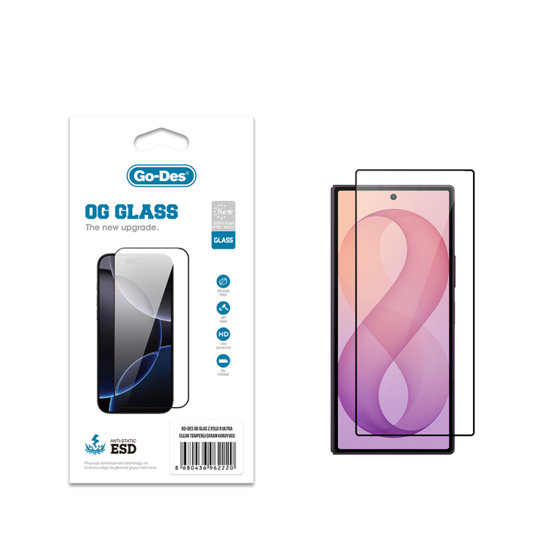 Galaxy Z Fold 8 Ultra Go Des OG Glass Antistatic Tempered Glass Screen Protector - 1
