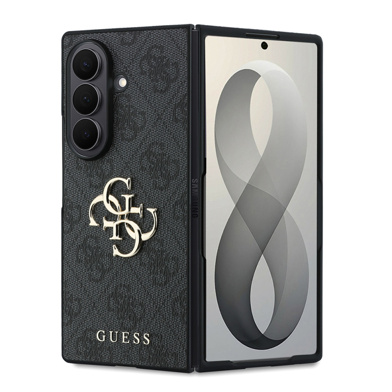 Galaxy Z Fold 8 Ultra Kılıf Guess Orjinal Lisanslı M-safe Şarj Özellikli PU Deri 4G Desenli Yazı Logolu Kapak - 1