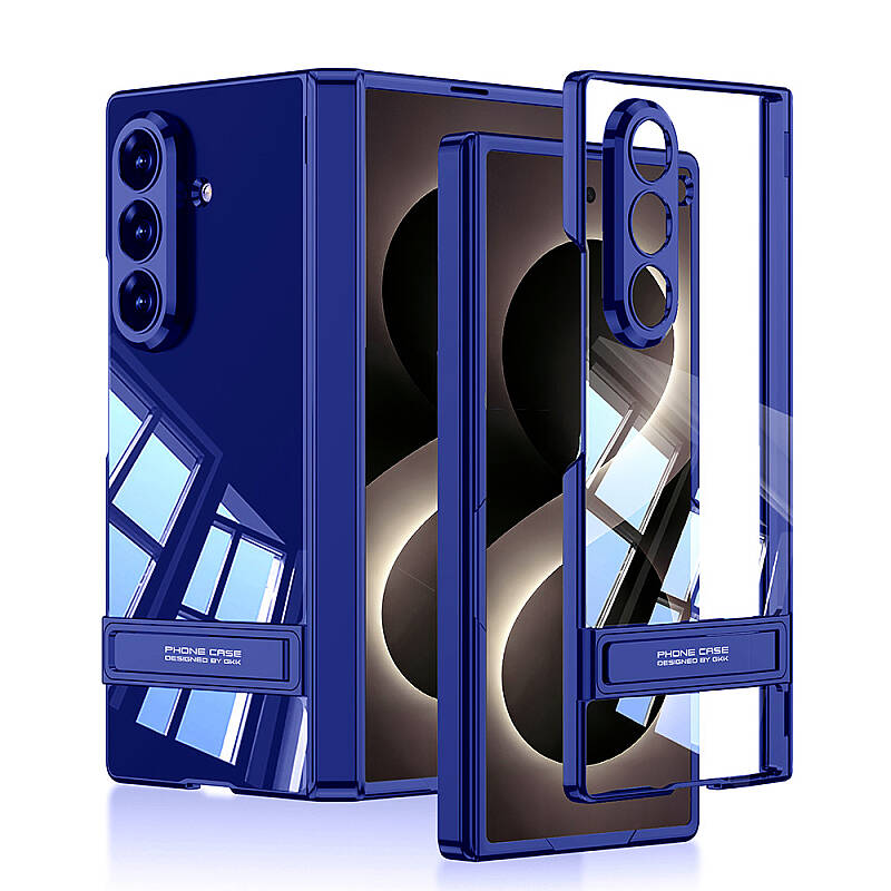 Galaxy Z Fold 8 Ultra Kılıf Kamera Korumalı Şeffaf Tasarımlı Zore Lego Standlı Kapak - 4