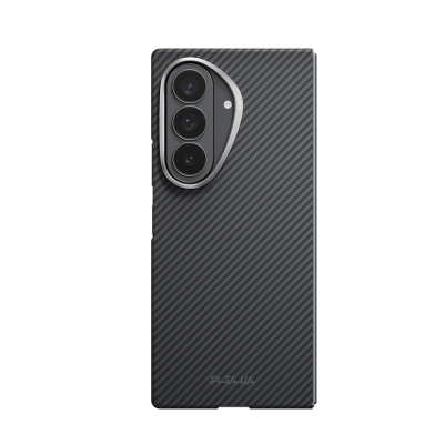 Galaxy Z Fold 8 Ultra Kılıf M-safe Şarj Özellikli 600D Aramid Karbon Fiber Pitaka Edge Serisi Black-Grey Twill Kapak - 1