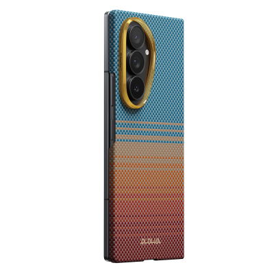 Galaxy Z Fold 8 Ultra Kılıf M-safe Şarj Özellikli Aramid Karbon Fiber Pitaka Sunset 2.0 California Dream Serisi Kapak - 8