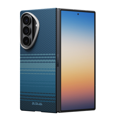 Galaxy Z Fold 8 Ultra Kılıf M-safe Şarj Özellikli Aramid Karbon Fiber Pitaka Tactile Woven Sunset-Moonrise Serisi Kapak - 2