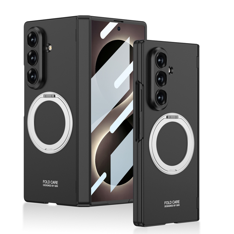 Galaxy Z Fold 8 Ultra Kılıf M-safe Şarj Özellikli Zore Kıpta KPT-07 Ring Standlı Sert PC Kapak - 2