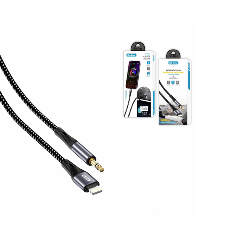 Go Des GAC-167 Lightning to 3.5mm AUX Audio Kablo 1M - 3