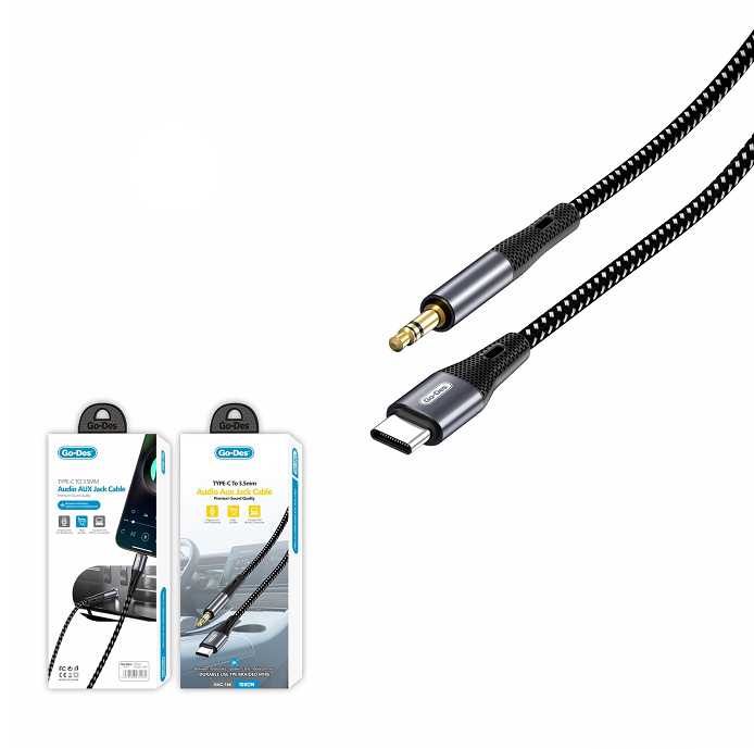 Go Des GAC-168 Type-C to 3.5mm AUX Audio Kablo 1M - 3