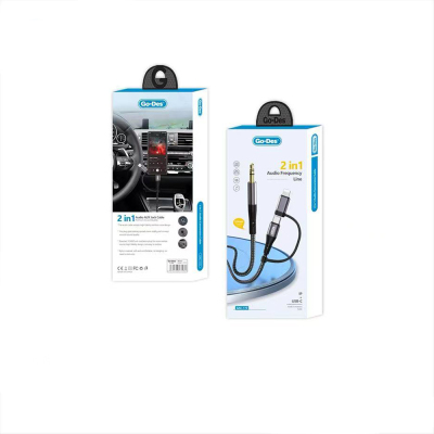 Go Des GAC-172 2in1 Type-C & Lightning to 3.5mm AUX Audio Kablo 1M - 3