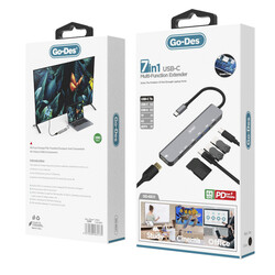Go Des GD-6831 7 in 1 Type-C Hub - 3